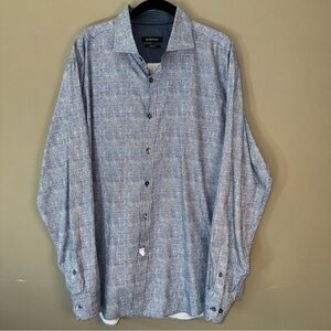 BUGATCHI‎ Blue Long Sleeve Button Down Shirt, Men’s Size XL, EUC